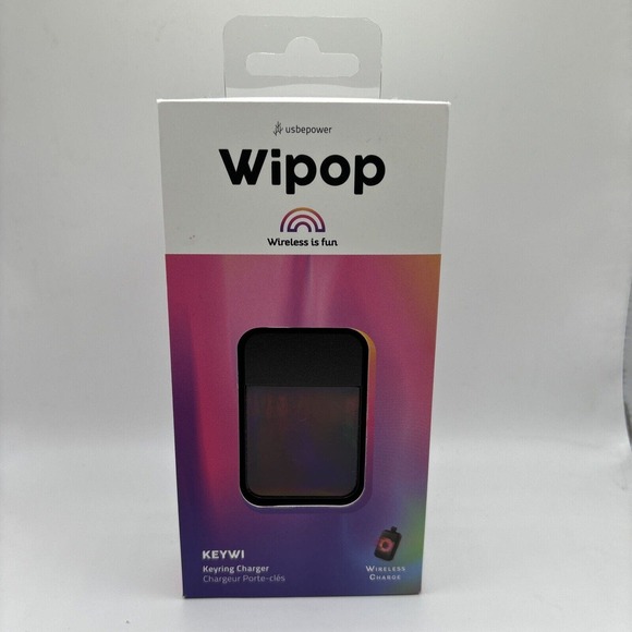 Wipop Other - WIPOP Wireless fun Keychain Charging for phone And AirPods Black Iridescent